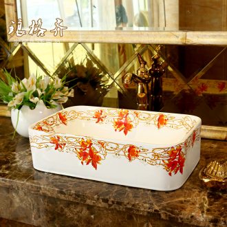 Jingdezhen ceramic basin sinks art stage of the basin that wash a face the sink Oval, Lin red maple C