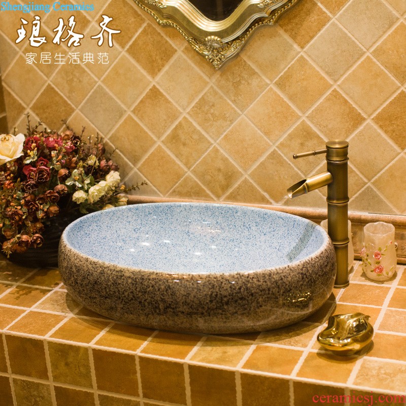 Koh larn, qi ceramic art basin on its rectangular lavabo european-style bathroom sinks marble