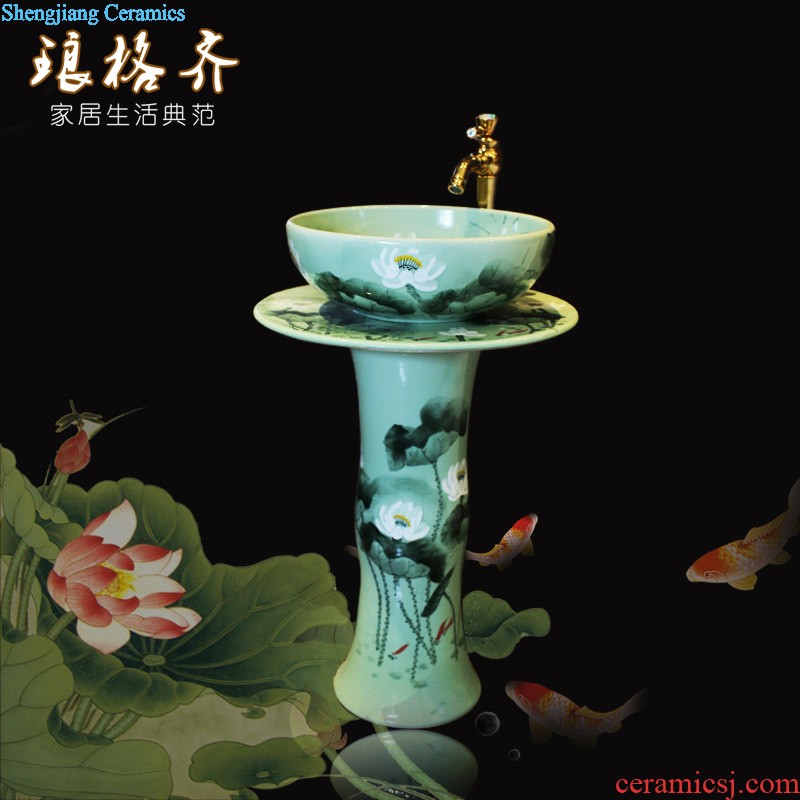 Lavabo ceramic column toilet bowl washing pool balcony sink lavatory toilet pillar landing