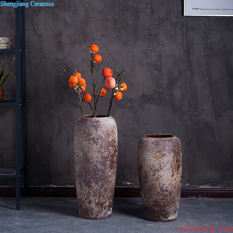 Sitting room villa ceramic kiln vase study restaurant big flower vases, flower implement ceramic decorations hall furnishing articles