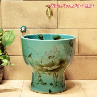 M beautiful European beauty ceramic toilet stage basin sink lavatory basin that wash a face Square blue glaze