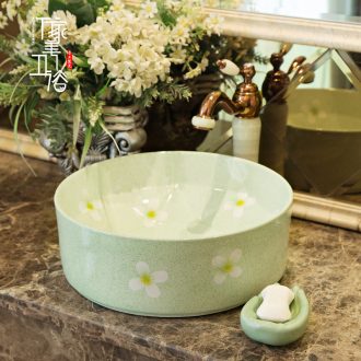 M beauty ceramic toilet stage basin sink lavatory basin that wash a face Fangyuan yellow color glaze