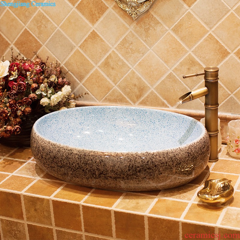 M the basin sink ceramic basin of pillar type balcony column household washing toilet ground integrated art