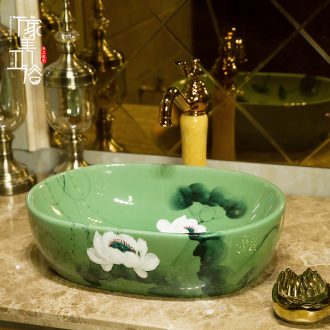 The stage basin circular wash basin art basin bathroom sinks ceramics on the stage of the basin that wash a face the sink flat peach