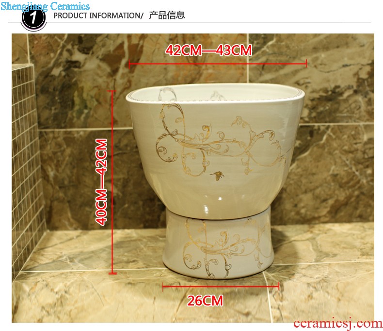 Post, qi stage basin ceramic lavabo archaize washbasin drum-shaped basin of Chinese style bathroom art antique reeds