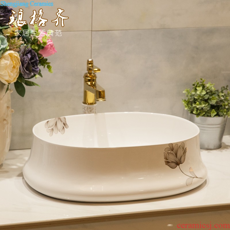 Koh larn, qi column basin bathroom balcony one floor pillar lavabo ceramic vertical washing a face basin