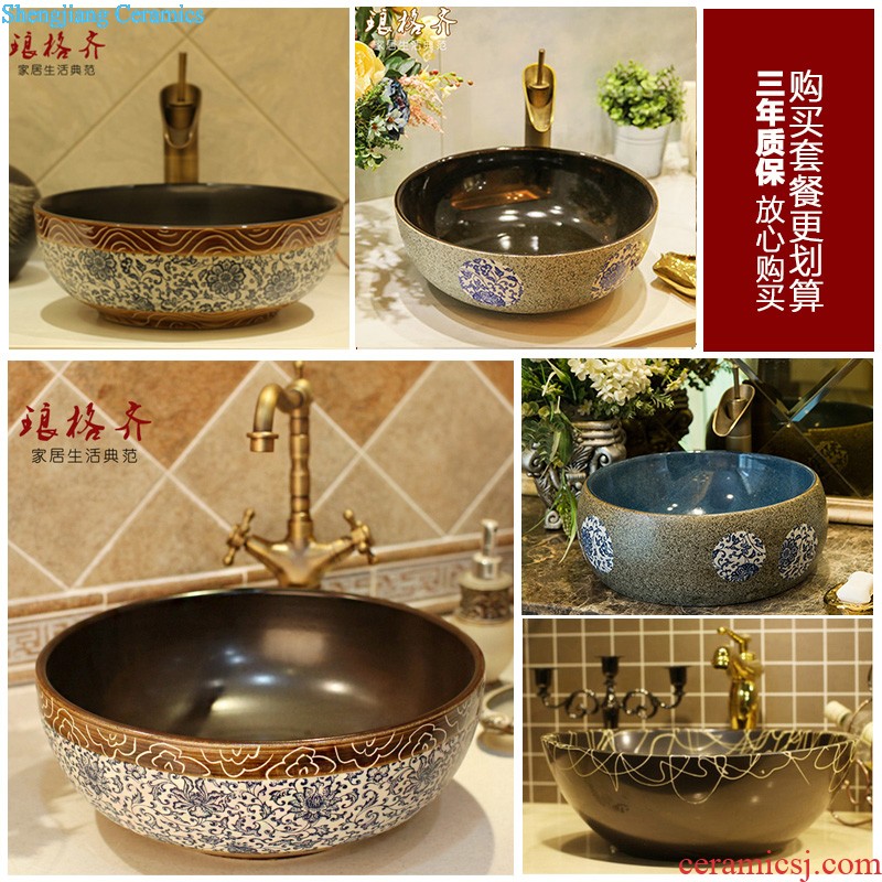 The package mail of jingdezhen ceramic art mop basin mop mop pool pool Mandarin duck lotus