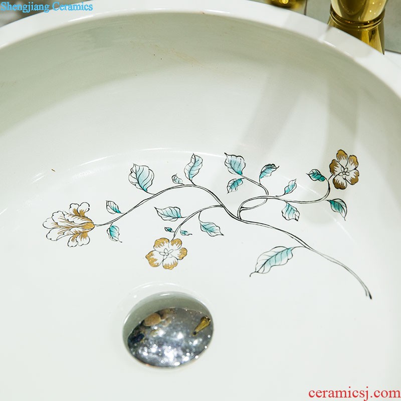 Koh larn, qi ceramic art basin balcony mop mop pool ChiFangYuan mop pool diameter 40 cm jump cut stone yellow