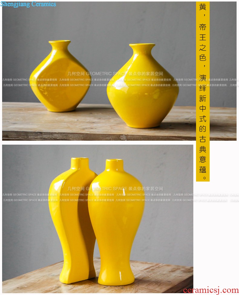 Ceramic vase suit sitting room study flower arranging household small place The modern new Chinese wine creative decorations