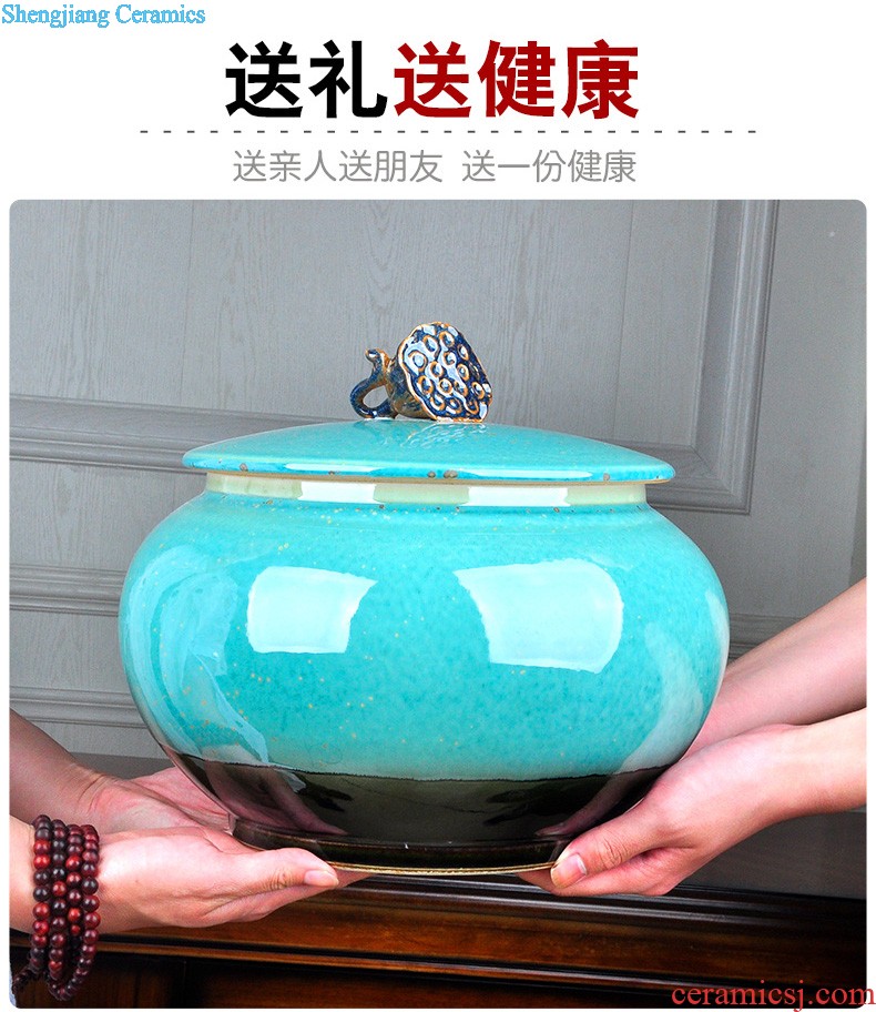 Jingdezhen ceramic caddy large dahongpao storage tanks seal pot pu 'er tea, green tea POTS