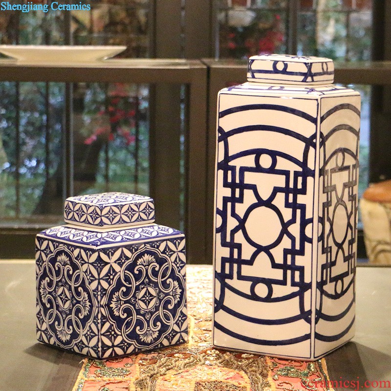 【 】 in the geometry space American country do old plum flower acacia pottery drum stool soft outfit of new Chinese style household furnishing articles