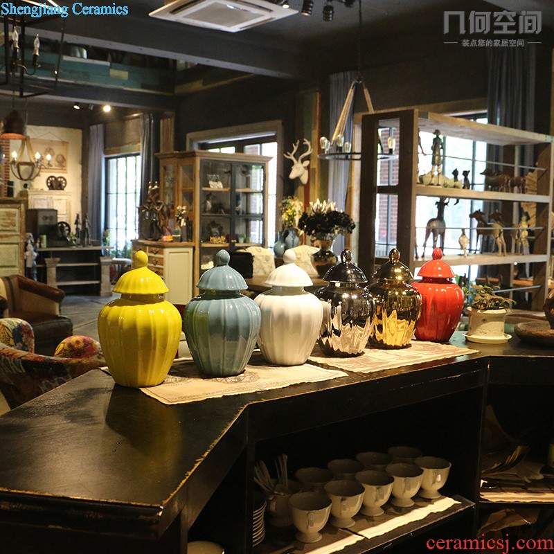 【 】 in the geometry space of single glaze cylindrical tall vases, flower implement contracted and contemporary household adornment soft outfit ceramic furnishing articles