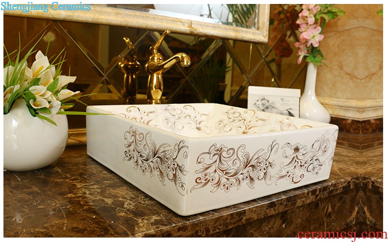 Jingdezhen ceramic lavabo stage basin to single elliptic lavatory toilet basin art basin of restoring ancient ways