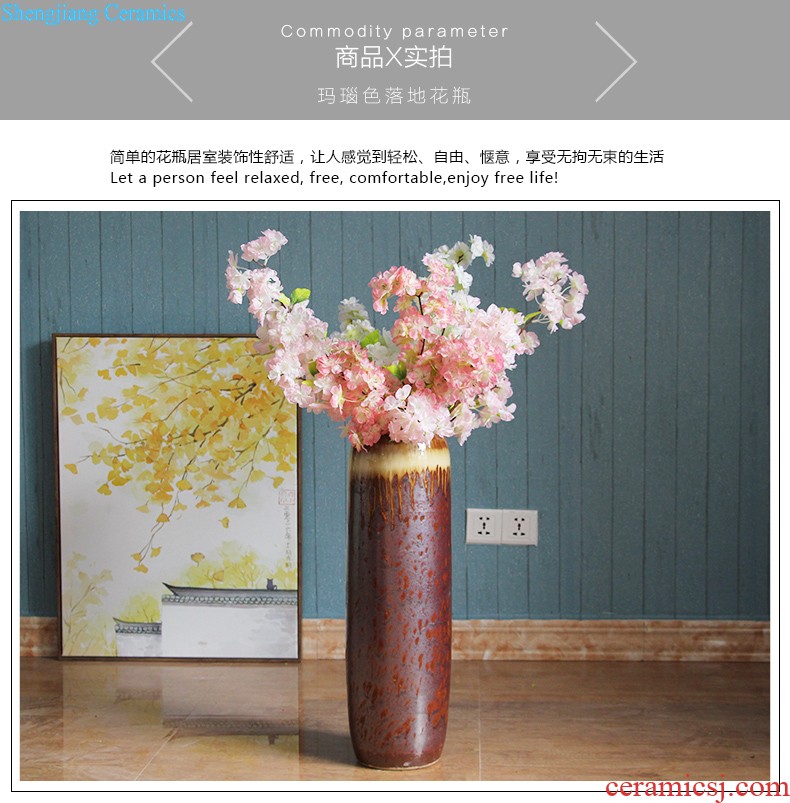 Jingdezhen hand-painted ceramic inserts lily vase new Chinese rural American room sitting room soft furnishing articles