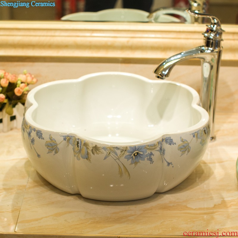 Post, qi jingdezhen basin of Chinese style restoring ancient ways ceramic column balcony floor toilet lavabo wash face basin that wash a face