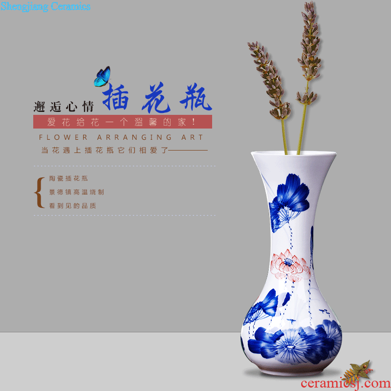 Red vase small home sitting room adornment is placed China red ceramics handicraft dry vase wedding gift