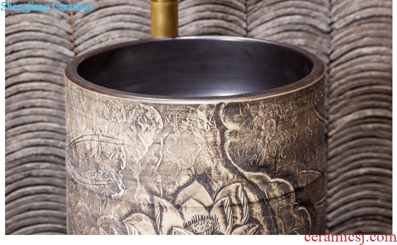 The package mailed the stage basin to jingdezhen ceramic lavabo that defend bath lavatory basin art Golden phoenix dance