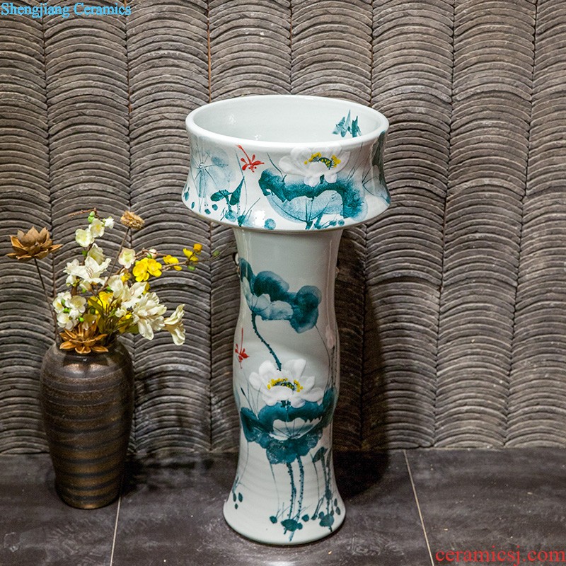 M beautiful ceramic mop pool Jingdezhen art mop basin balcony outdoor mop pool black whirlwind