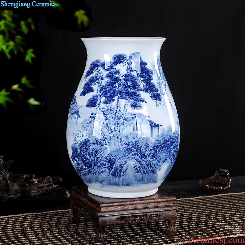 Jingdezhen porcelain vase Handmade porcelain celebrity famous large sitting room archaize handicraft furnishing articles