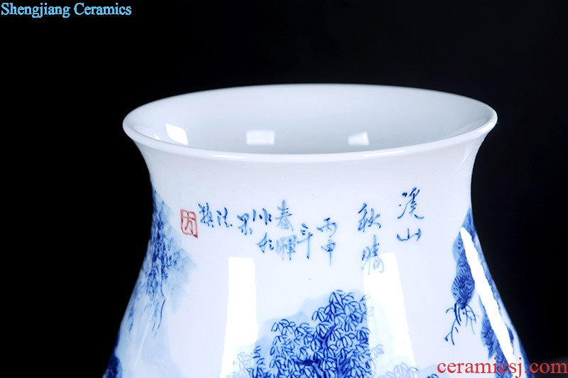 Jingdezhen porcelain vase Handmade porcelain celebrity famous large sitting room archaize handicraft furnishing articles