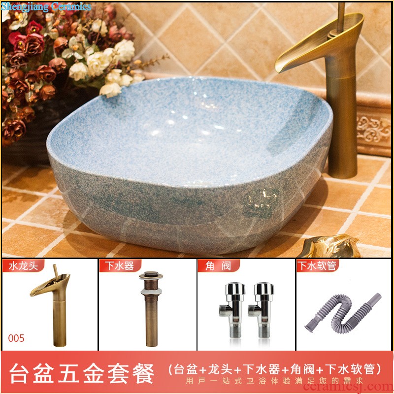 M beautiful ceramic art basin mop mop pool ChiFangYuan one-piece ash cyanine mop pool 42 cm diameter