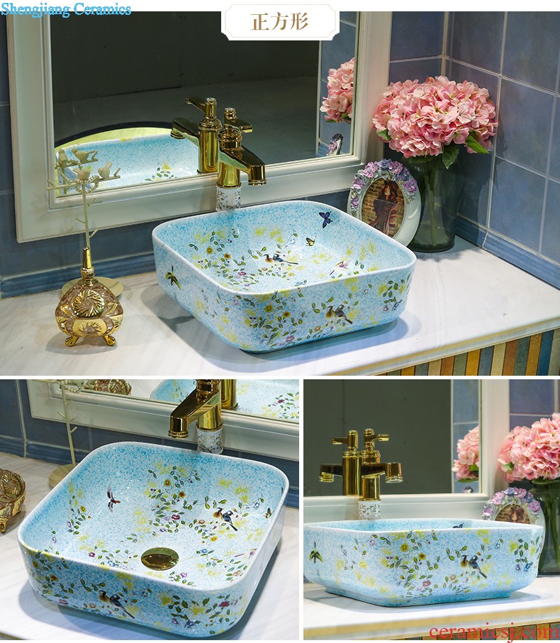 M beautiful ceramic mop pool Jingdezhen art mop basin antique green bethanath balcony outdoor mop pool