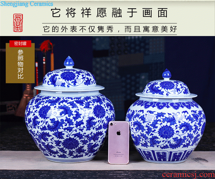 Handmade ceramic tea caddy packaging box storage of pu 'er tea cake cylinder seal Chen receives the seventh, peulthai the wake the tea bucket