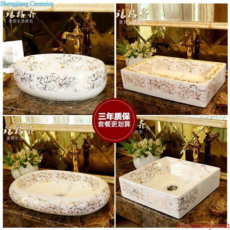 Jingdezhen ceramic lavabo stage basin to single elliptic lavatory toilet basin art basin of restoring ancient ways