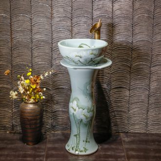 The balcony ceramic pillar lavabo one column vertical lavatory basin bathroom basin floor type household