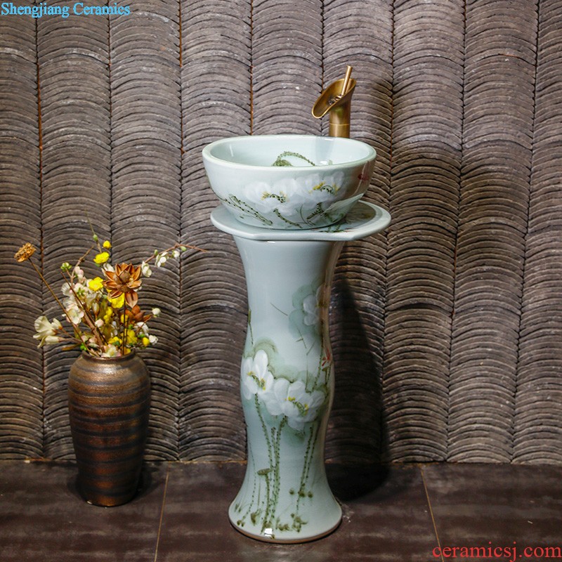 The balcony ceramic pillar lavabo one column vertical lavatory basin bathroom basin floor type household