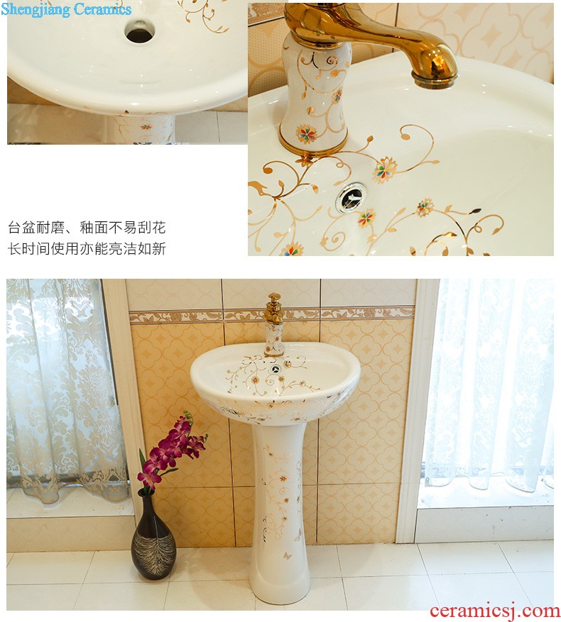 Art pillar basin ceramic floor pillar type lavatory toilet lavabo balcony one wash basin