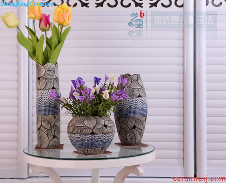 Contemporary and contracted sitting room creative flower arranging furnishing articles home decoration ceramic hydroponic dried flower vase floral arrangements