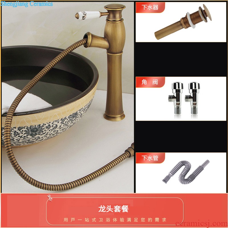 Ceramic art basin of toilet stage basin oval antique lavatory retro sink basin basin