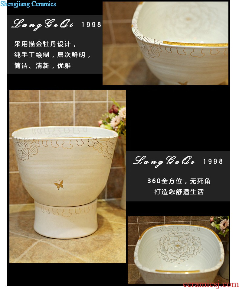 Post, qi stage basin ceramic lavabo archaize washbasin drum-shaped basin of Chinese style bathroom art antique reeds