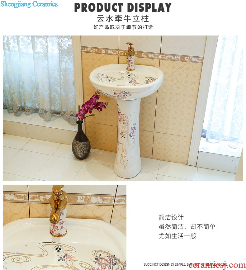 Art pillar basin ceramic floor pillar type lavatory toilet lavabo balcony one wash basin