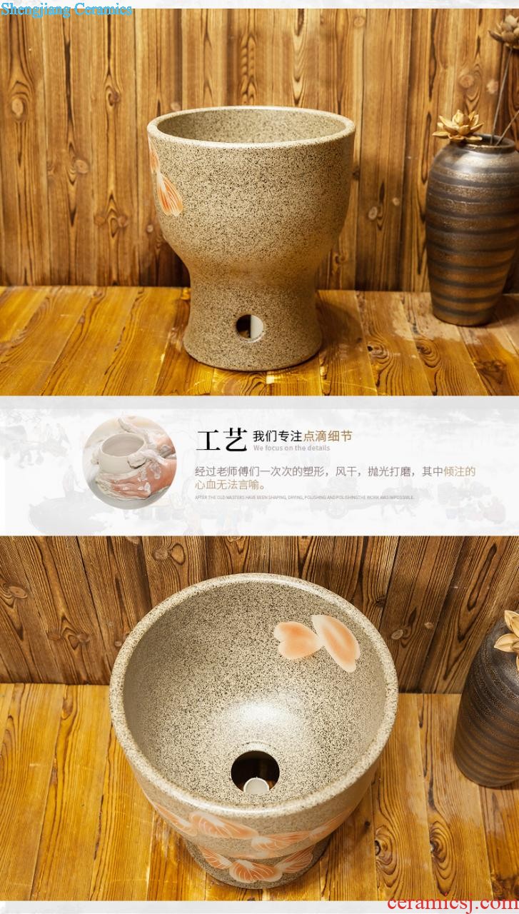 M beautiful ceramic art basin mop mop pool ChiFangYuan one-piece mop pool 40 cm diameter red-violet the pond