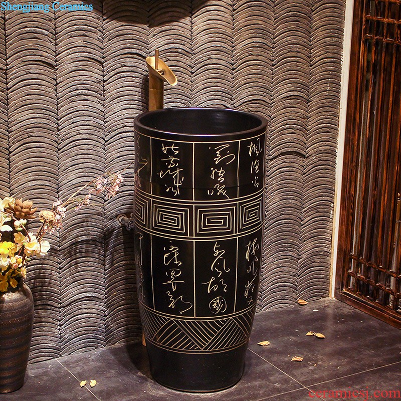 M beautiful ceramic art basin mop mop pool ChiFangYuan one-piece mop pool of 40 cm diameter inclined diao