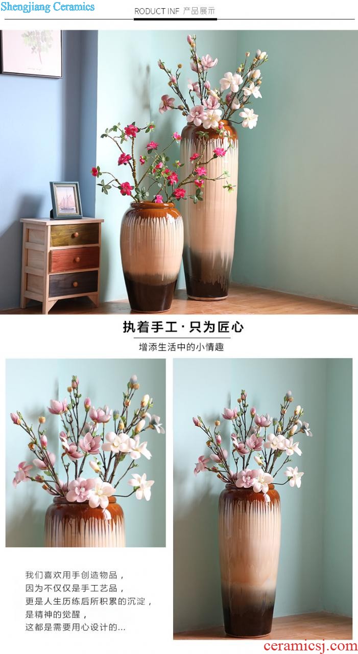 Contemporary and contracted vase furnishing articles blue flower arranging jingdezhen ceramic POTS landing european-style villa decoration sitting room