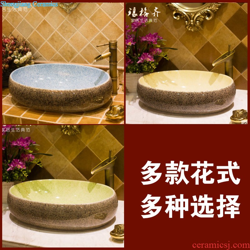 Koh larn, qi ceramic art basin on its rectangular lavabo european-style bathroom sinks marble