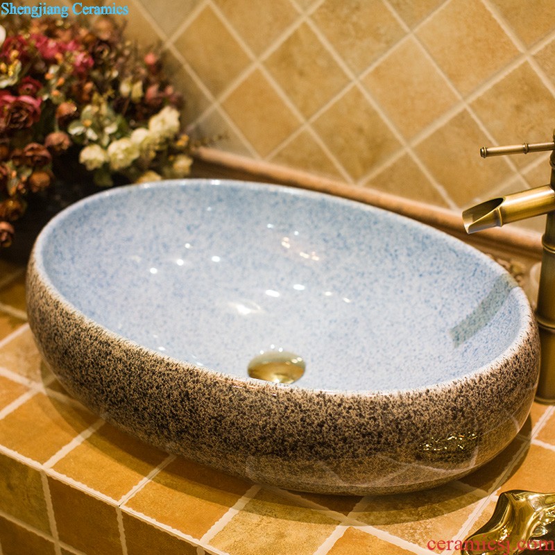 Koh larn, qi ceramic art basin on its rectangular lavabo european-style bathroom sinks marble