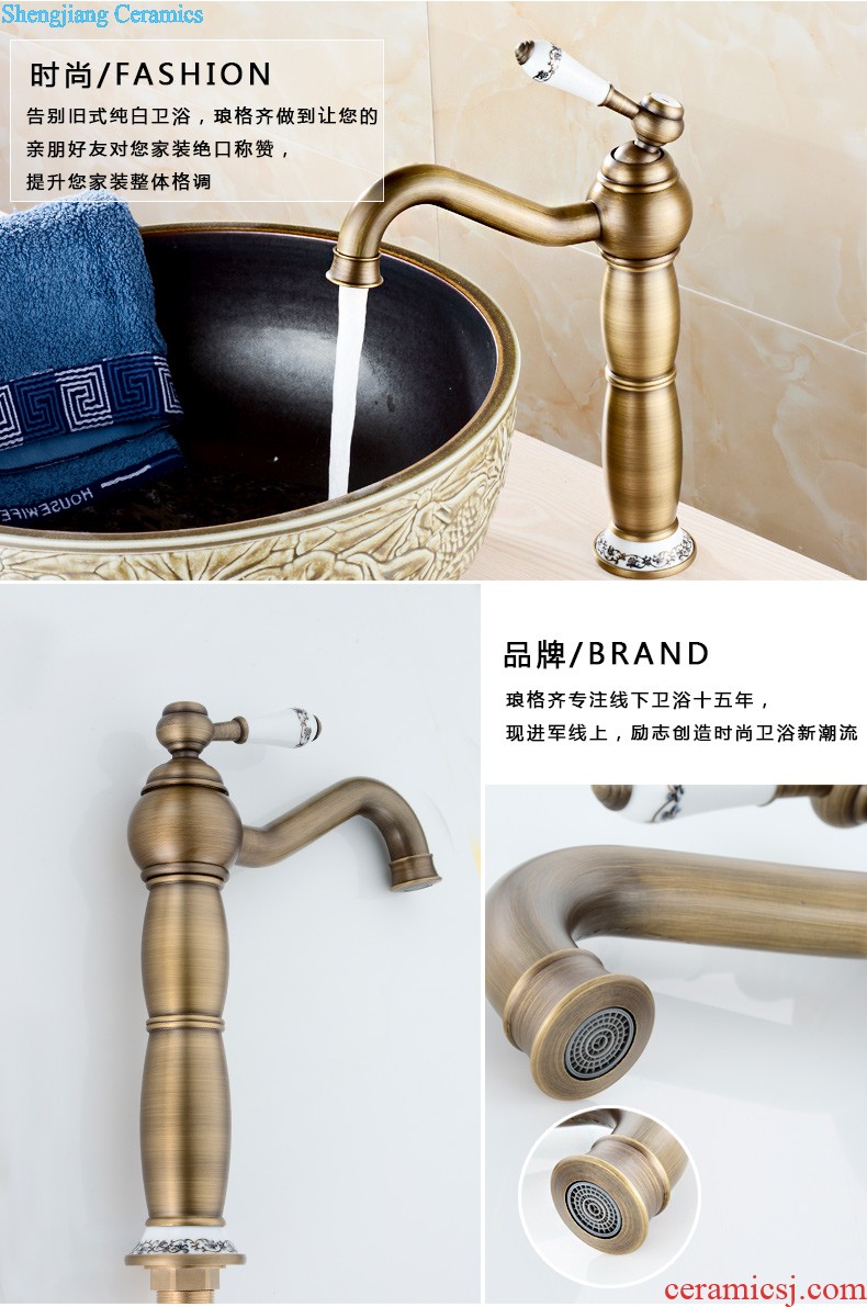 The package mailed the stage basin to jingdezhen ceramic lavabo that defend bath lavatory basin art Gold peony