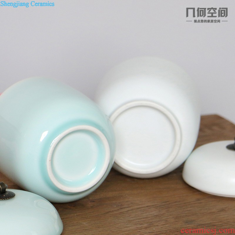 Jingdezhen glaze color solid-colored mei bottles Ceramic vases, flower flower implement Fashionable household craft ornaments ornament