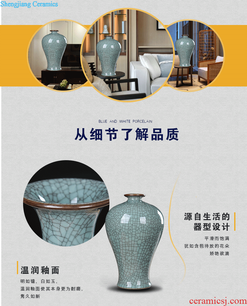 Jingdezhen ceramics furnishing articles big vase household living room decorative bottle arranging flowers Hand blue and white porcelain vase furnishing articles