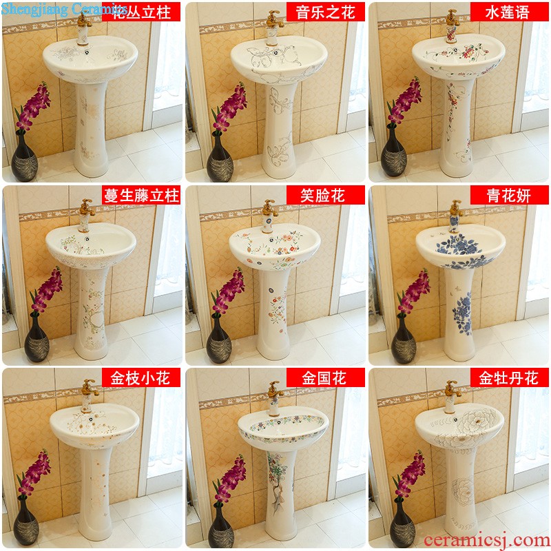 Art pillar basin ceramic floor pillar type lavatory toilet lavabo balcony one wash basin