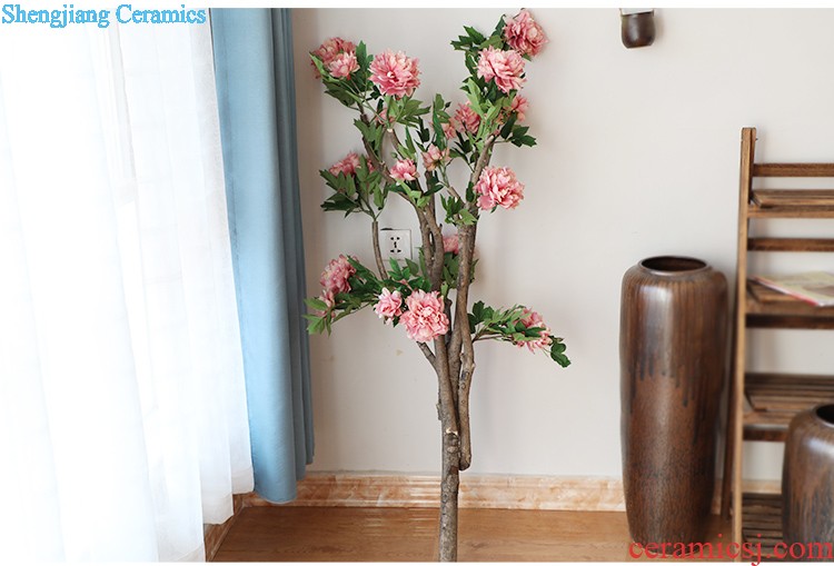 Art show new Chinese style flower implement zen dried flower ceramic vase home sitting room adornment is placed between example flower villa