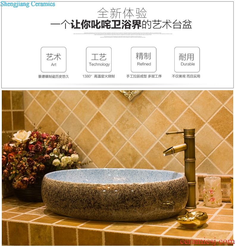 Koh larn, qi ceramic art basin on its rectangular lavabo european-style bathroom sinks marble