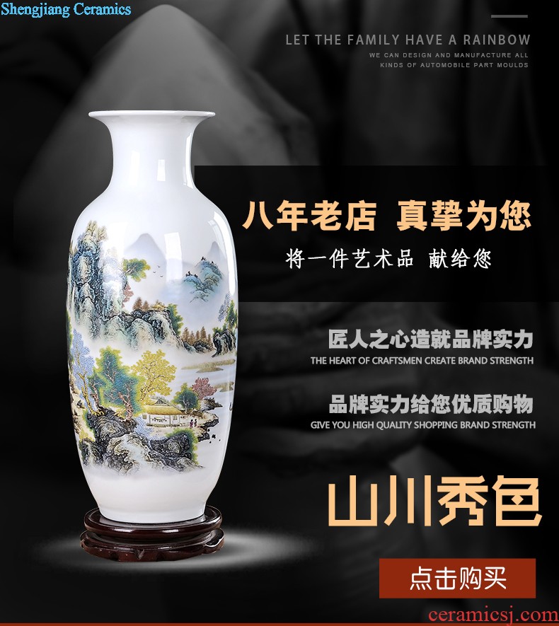 Jingdezhen ceramics Archaize manual of blue and white porcelain vase Sitting room decorative household items furnishing articles lucky bamboo vase