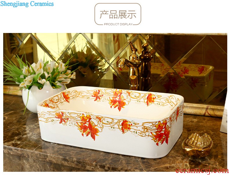 Jingdezhen ceramic basin sinks art stage of the basin that wash a face the sink Oval, Lin red maple C