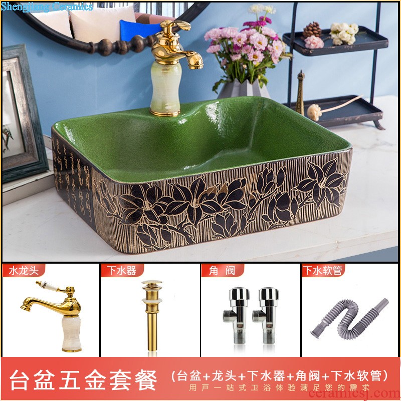 Ceramic lavatory American contracted the stage basin basin retro rectangle China art basin sink household