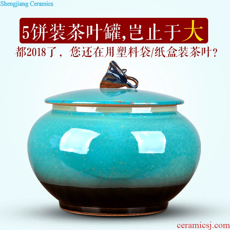 Jingdezhen ceramic caddy large dahongpao storage tanks seal pot pu 'er tea, green tea POTS